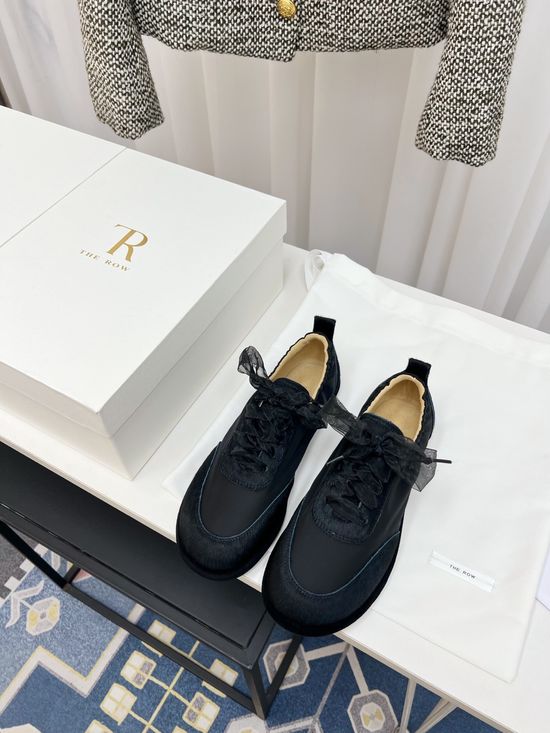 The Row Color Block Lace Up Casual Retro Sneakers