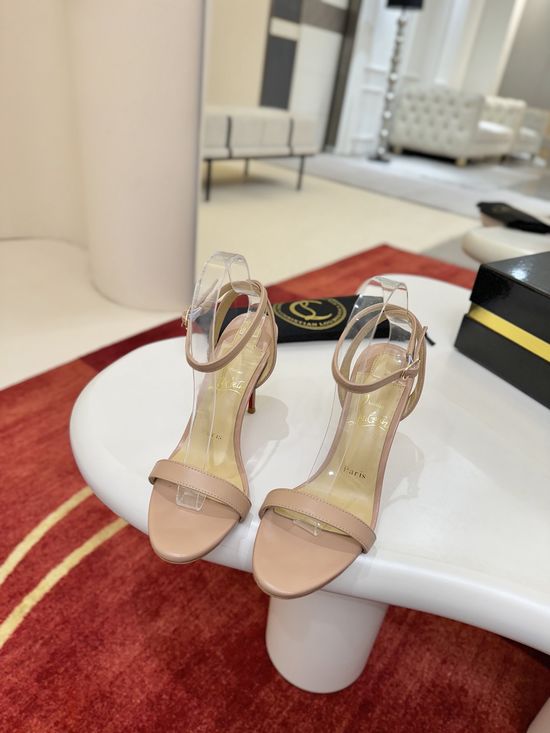 Christian Louboutine Minimalist Single Strap Stiletto Heel Sandals
