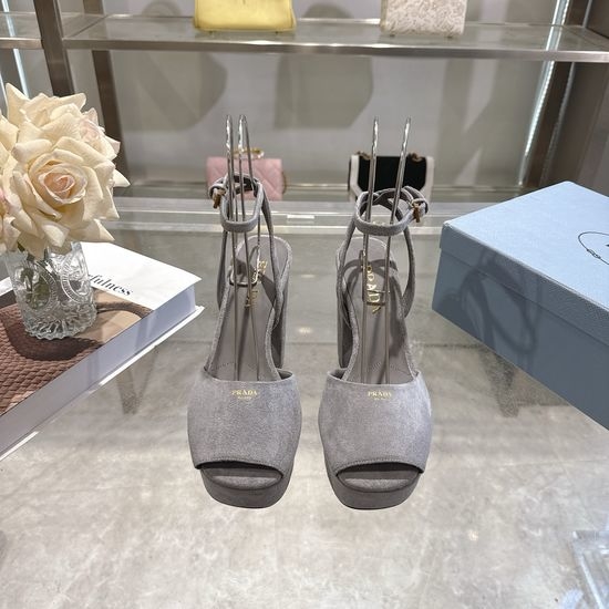 Prada Logo Decor Platform Chunky Heel Sandals