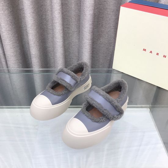 Marni Fleece Lined Leather Mary Jane Warm Comfort Shoes
