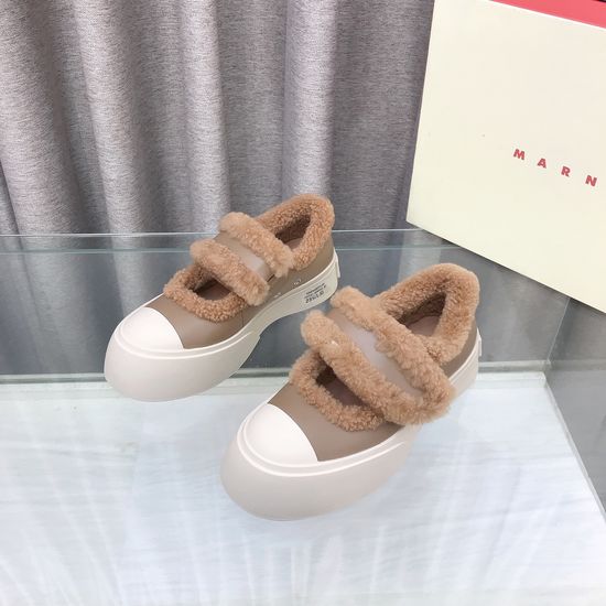 Marni Fleece Lined Leather Mary Jane Warm Comfort Shoes