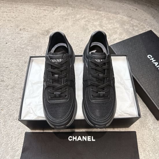 Chanel Premium Casual Sneakers with Leather Upper and Durable Sole