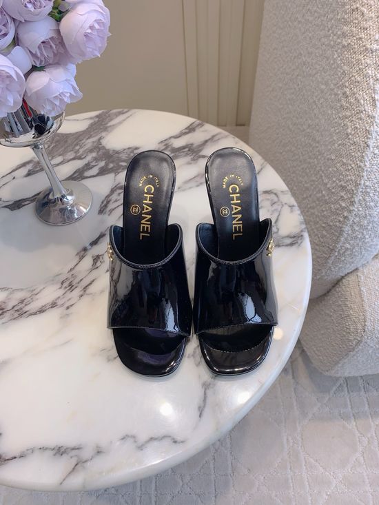 Chanel Diamond-Studded High-Heeled Slippers
