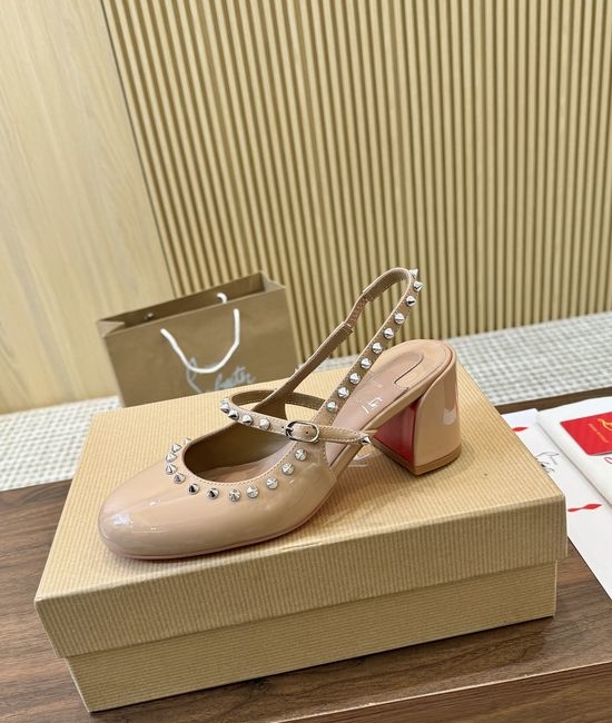 Christian Louboutine Glamorous Patent Leather Bling High-Heeled Shoes