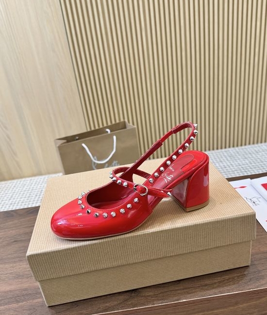 Christian Louboutine Glamorous Patent Leather Bling High-Heeled Shoes