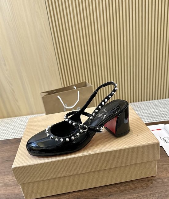 Christian Louboutine Glamorous Patent Leather Bling High-Heeled Shoes