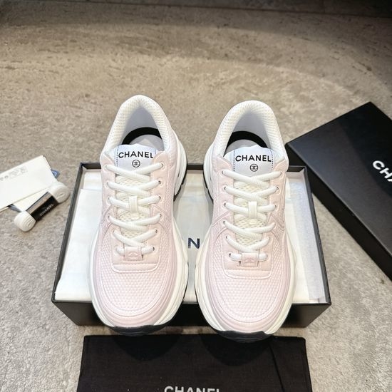Chanel Embroidered Platform Casual Sneakers with Mixed Materials