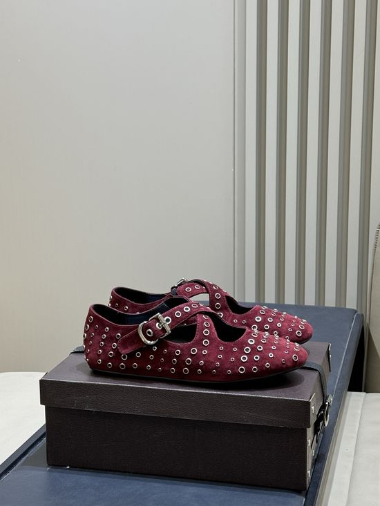 Alaia Suede Mary Jane Flats Comfortable Versatile Classic Style