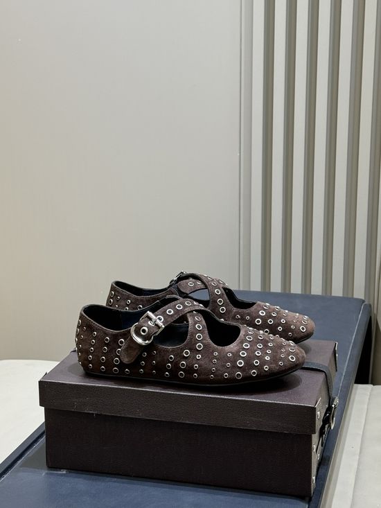 Alaia Suede Mary Jane Flats Comfortable Versatile Classic Style