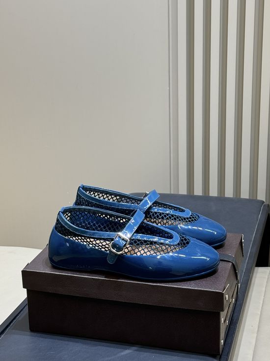 Alaia Mesh Ballet Flats with Rhinestone Buckle Detail