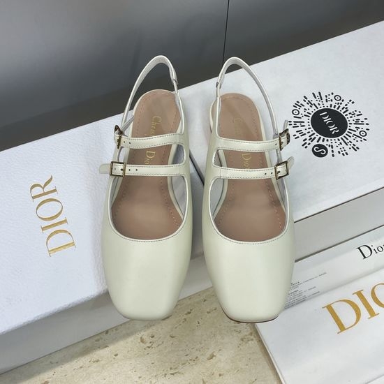 Christian Dior CD Flat Square-Toe Mary Jane Shoes with CD Logo Buckle
