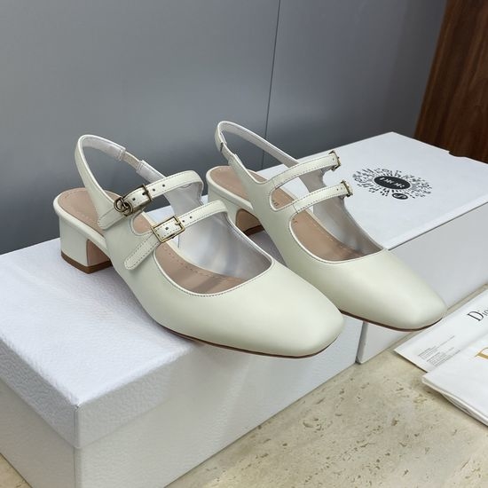 Christian Dior CD Flat Square-Toe Mary Jane Shoes with CD Logo Buckle