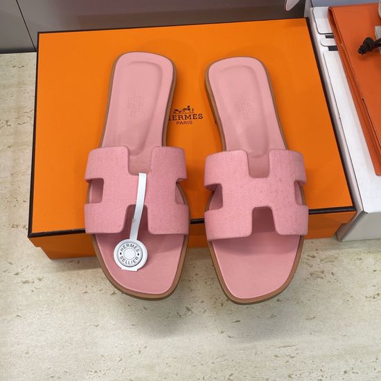 Hermes Flat Open Toe Slide Sandals Breathable Upper Non Slip Sole
