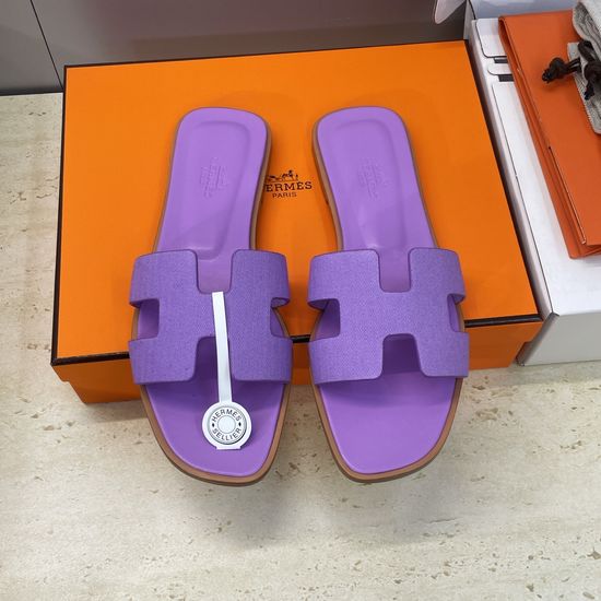 Hermes Flat Open Toe Slide Sandals Breathable Upper Non Slip Sole