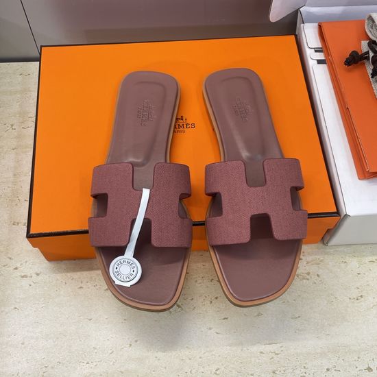 Hermes Flat Open Toe Slide Sandals Breathable Upper Non Slip Sole