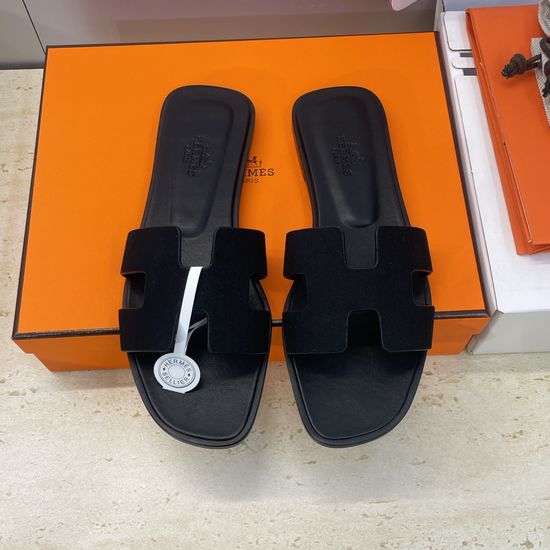 Hermes Flat Open Toe Slide Sandals Breathable Upper Non Slip Sole