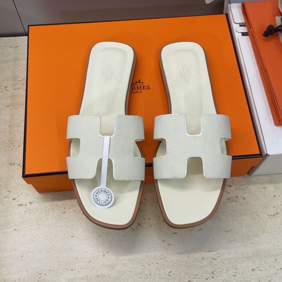 Hermes Flat Open Toe Slide Sandals Breathable Upper Non Slip Sole