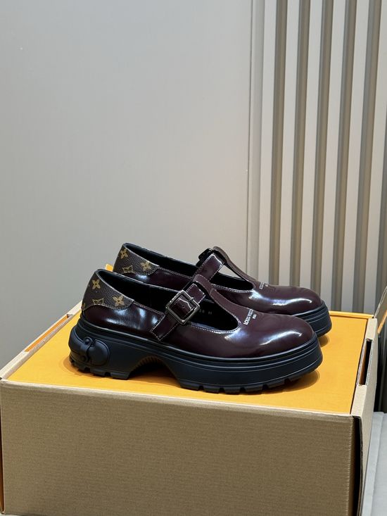 Louis Vuitton Chunky Sole Mary Jane Shoes with Monogram Lining