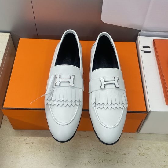 Hermes Low Heel Mary Jane Flats with Enamel Buckle