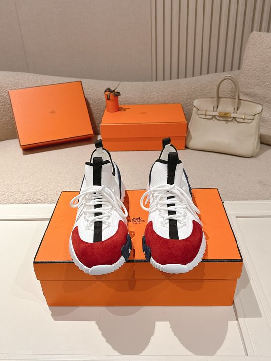 Hermes Casual Chunky Sneakers Breathable Fabric Non Slip Comfortable Footwear