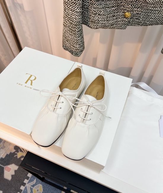 The Row Soft Comfortable Leather Casual White Sneakers