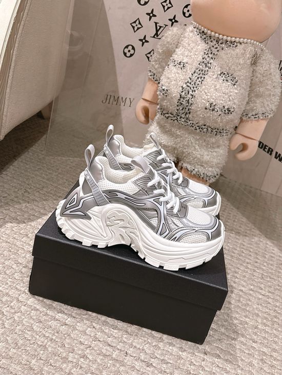 Chanel Premium Leather Upper Non-slip Comfortable Casual White Sneakers
