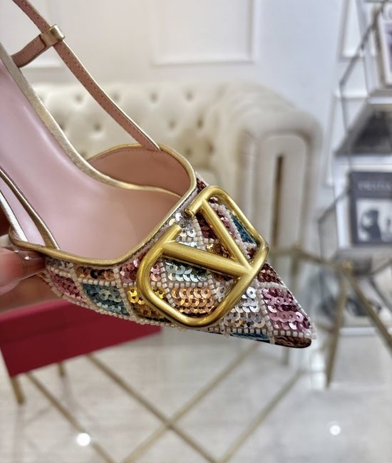 Valentino Exquisite Rhinestone Buckle Soft Sole Elegant Dress Shoes