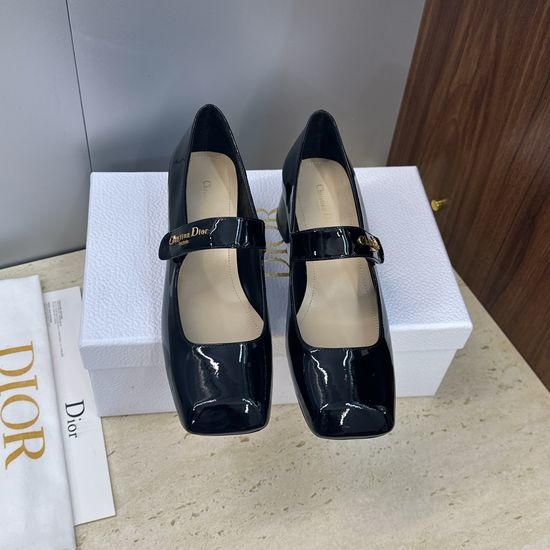 Christian Dior CD High-Heeled Mary Jane Ballet Shoes with CD Logo Buckle