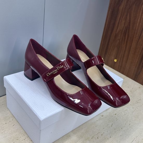 Christian Dior CD High-Heeled Mary Jane Ballet Shoes with CD Logo Buckle