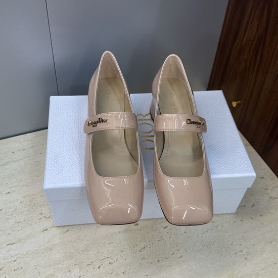 Christian Dior CD High-Heeled Mary Jane Ballet Shoes with CD Logo Buckle