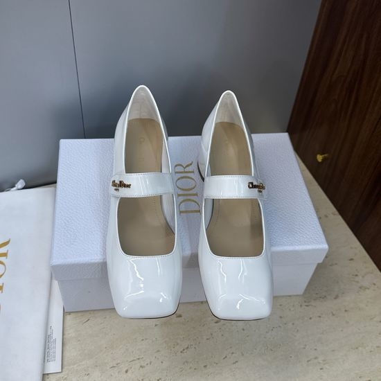 Christian Dior CD High-Heeled Mary Jane Ballet Shoes with CD Logo Buckle