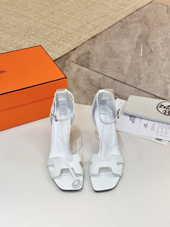 Hermes Premium Cowhide Leather Sole High Heel Dress Shoes