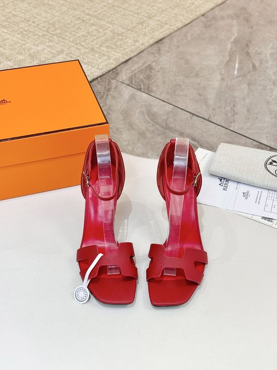 Hermes Premium Cowhide Leather Sole High Heel Dress Shoes