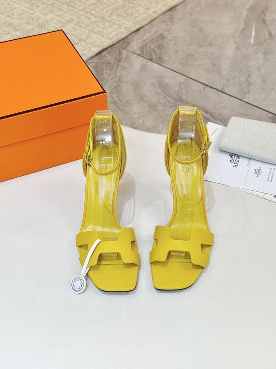 Hermes Premium Cowhide Leather Sole High Heel Dress Shoes