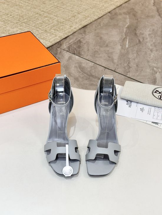 Hermes Premium Cowhide Leather Sole High Heel Dress Shoes