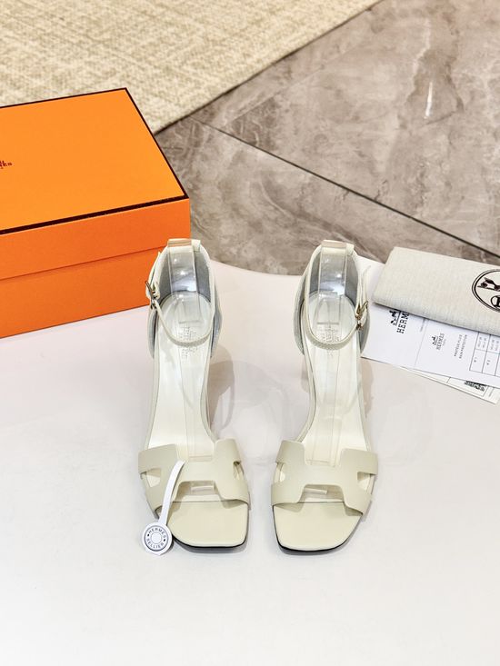 Hermes Premium Cowhide Leather Sole High Heel Dress Shoes