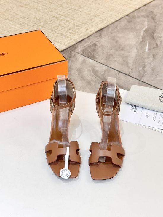 Hermes Premium Cowhide Leather Sole High Heel Dress Shoes
