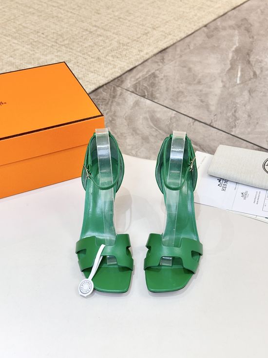 Hermes Premium Cowhide Leather Sole High Heel Dress Shoes