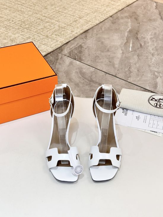 Hermes Premium Cowhide Leather Sole High Heel Dress Shoes