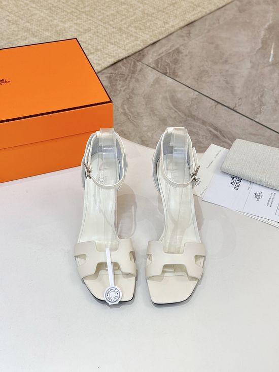 Hermes Premium Cowhide Leather Sole High Heel Dress Shoes