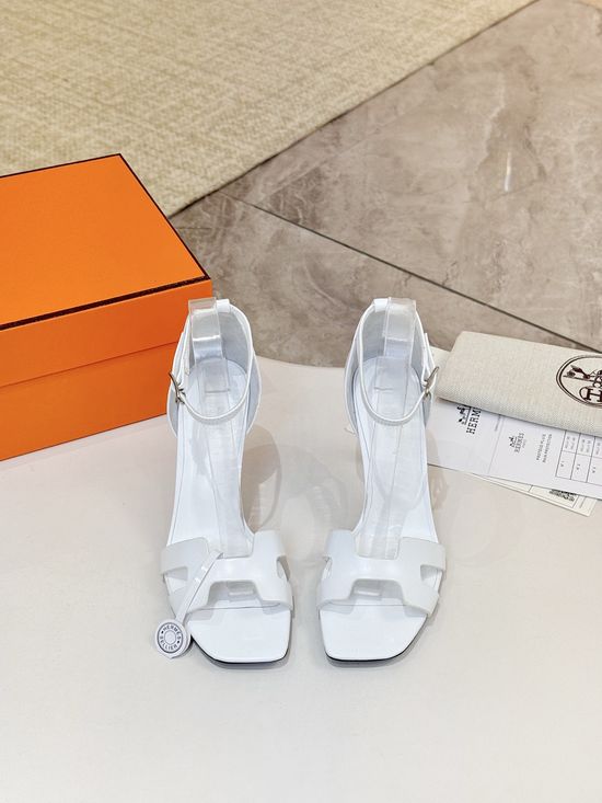 Hermes Premium Cowhide Leather Sole High Heel Dress Shoes