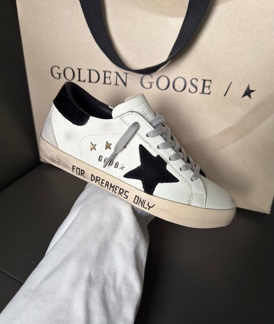 Golden Goose GGDB Black Accent Distressed Classic Sneakers