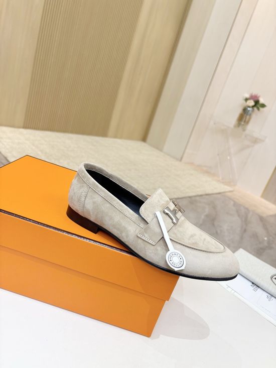 Hermes Premium Sheepskin Leather Sole Formal Casual Shoes