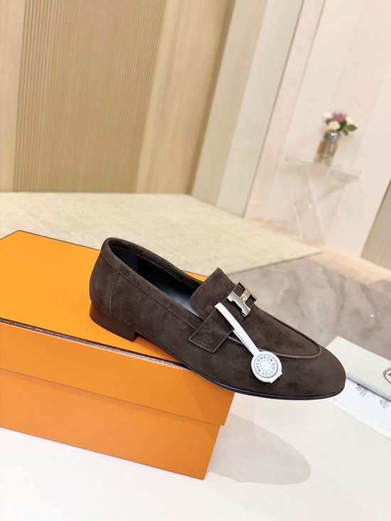 Hermes Premium Sheepskin Leather Sole Formal Casual Shoes