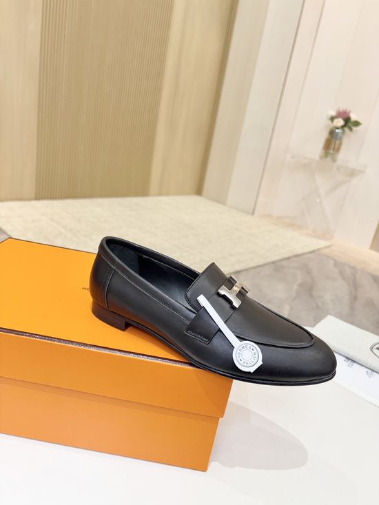 Hermes Premium Sheepskin Leather Sole Formal Casual Shoes