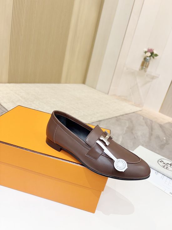 Hermes Premium Sheepskin Leather Sole Formal Casual Shoes