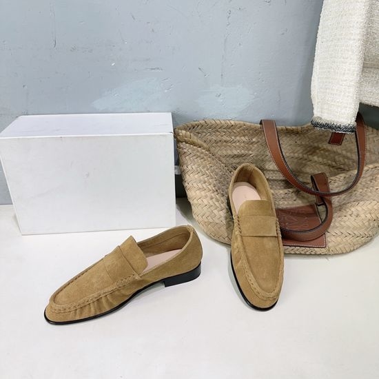 Hermes Minimalist Suede Loafers Casual Daily Slip On Shoes