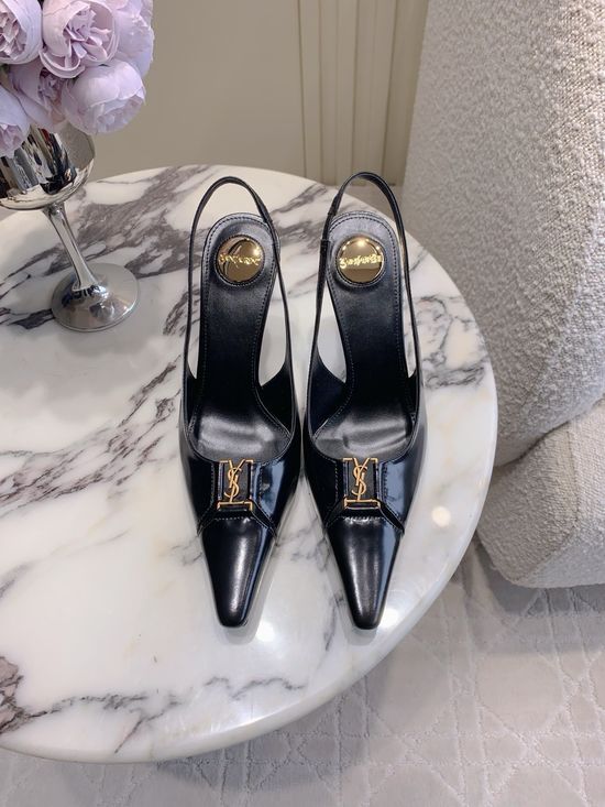 Yves Saint Laurent Pointed-Toe Open-Back High-Heeled Shoes