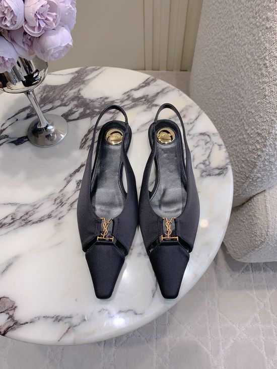 Yves Saint Laurent Pointed-Toe Open-Back High-Heeled Shoes