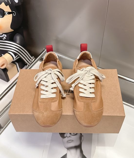 Alexander Wang Genuine Leather Suede Stitched Retro Casual Sneakers